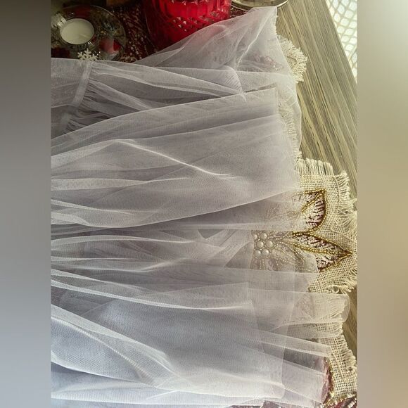 Urban Outfitters Dita Sheer Corset Midi Dress Sz M Blue Gray Tulle Sleeveless - Picture 13 of 16